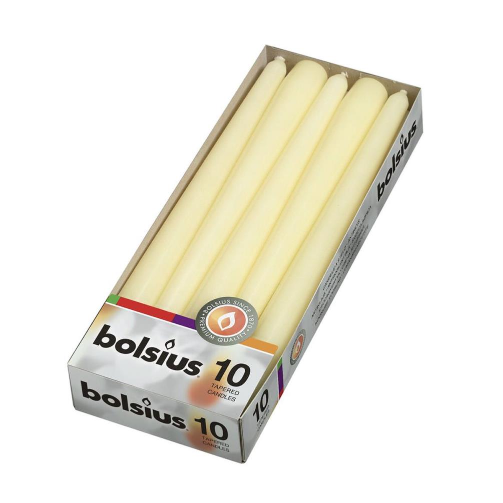 Bolsius Ivory Tapered Candles (Pack of 10) £6.29